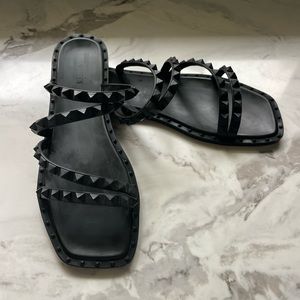 Steve Madden Black Studded Sandals